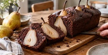 Cake Fondant au Chocolat et Poires Entières Immergées : La Recette Inratable et Spectaculaire