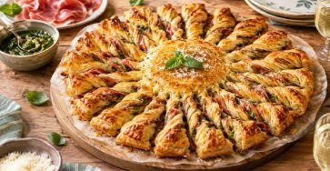 Tarte soleil au pesto et jambon cru : le feuilleté apéritif convivial par excellence