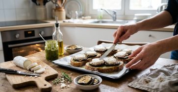 Croque-Monsieur Végétarien Aubergine et Chèvre : La Recette Express au Four